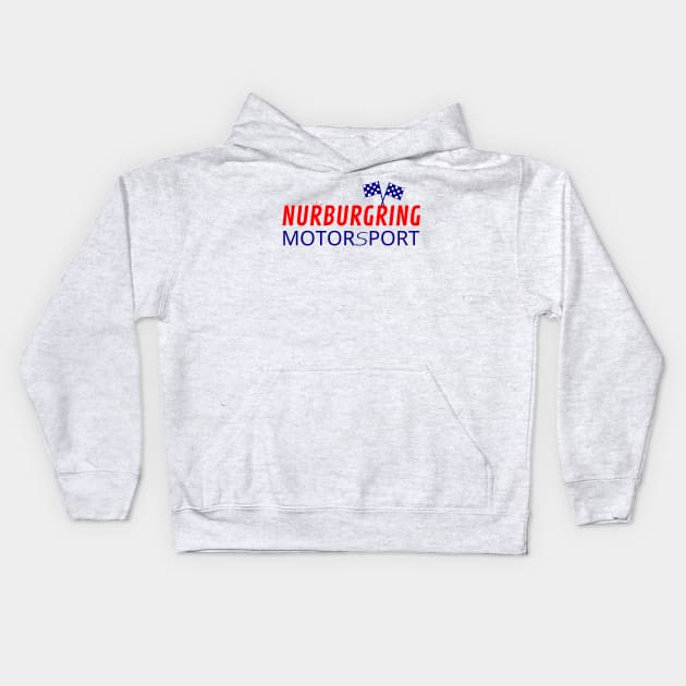 Nurburgring motorsport graphic design Kids Hoodie by GearGlide Outfitters